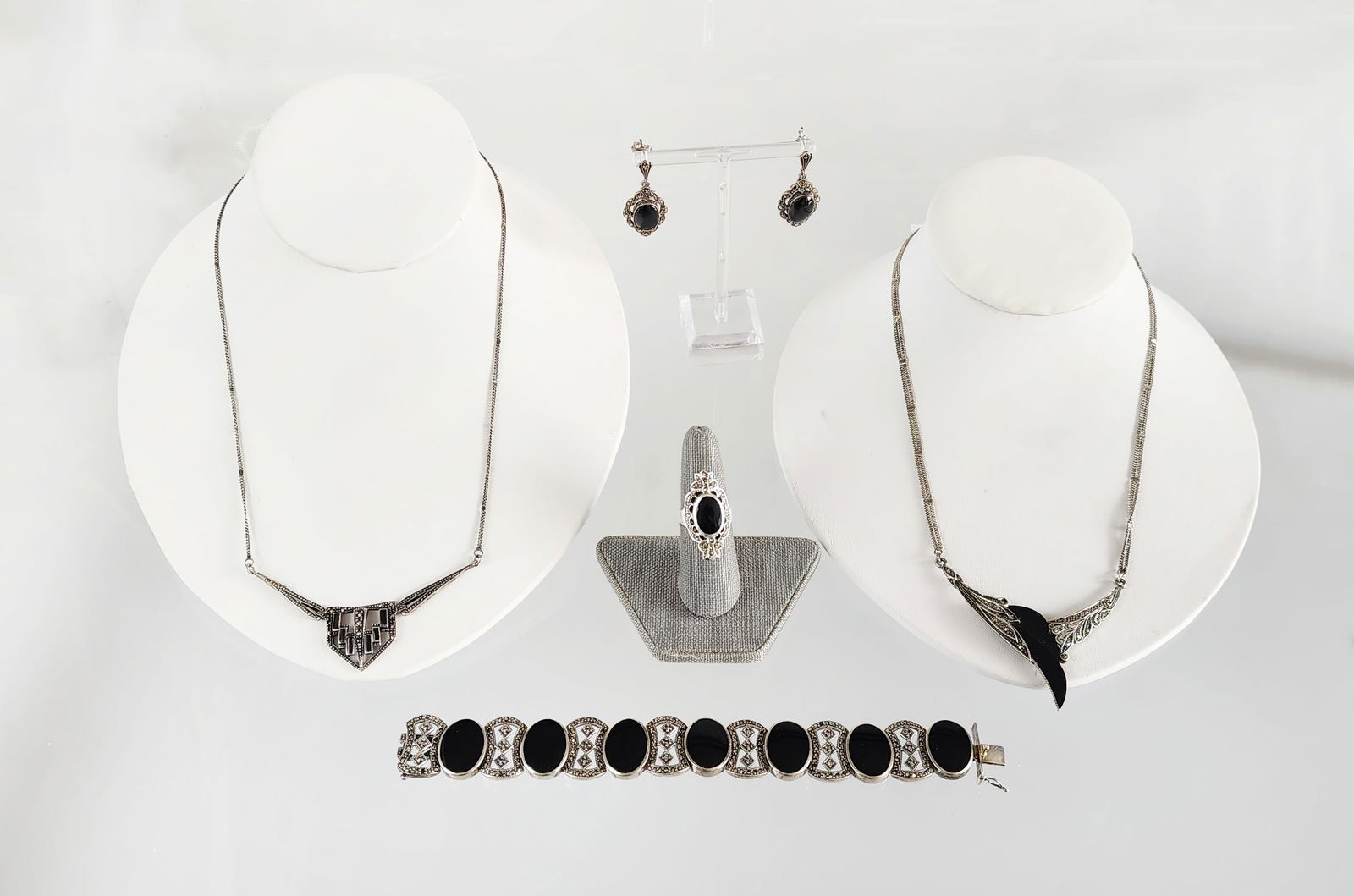Estate Vintage Group of Sterling Silver, Black Onyx, Hematite Jewelry (1 of 13)