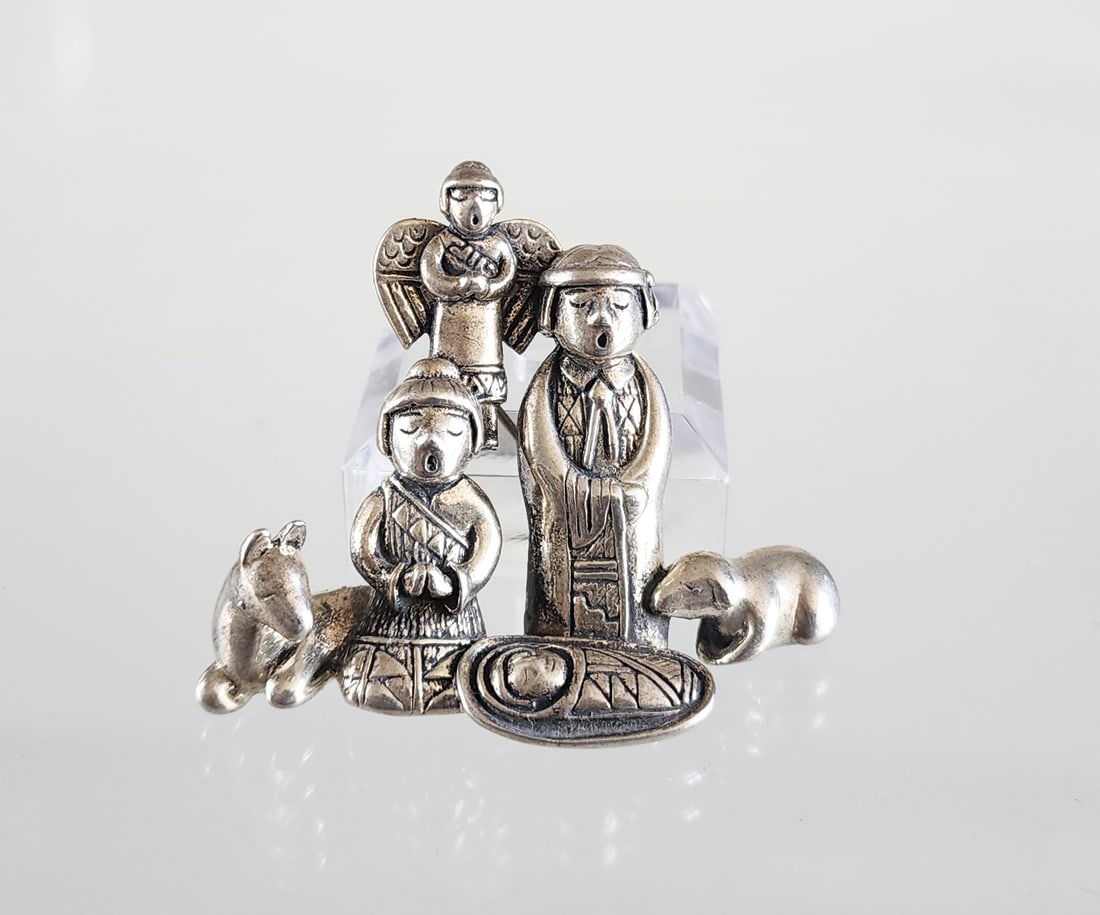 Estate Vintage Carol Felley Signed Sterling Silver Pendant Brooch (1 of 7)