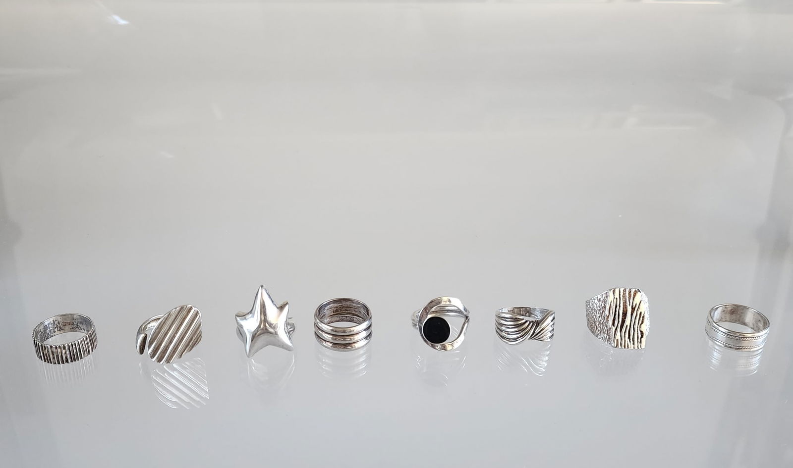 Lot of 8 Estate Vintage Sterling Silver Rings, Sz 7.5-8 (1 of 11)