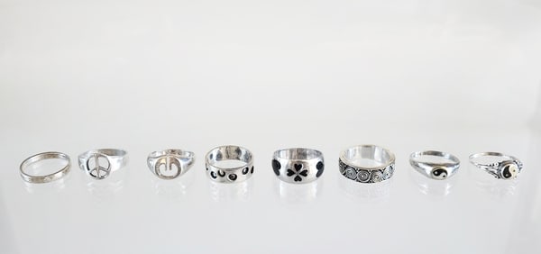 Lot of 8 Estate Vintage Sterling Silver Rings, Sz 8-9