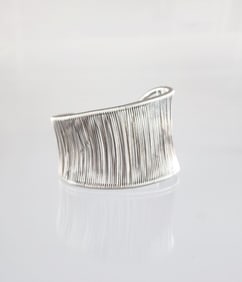 Estate Vintage Sterling Silver Tana Acton Designer Signed Wire Cuff Bracelet