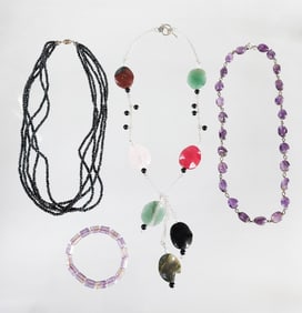 Group of Estate Gem Stone & Sterling Silver Jewelry