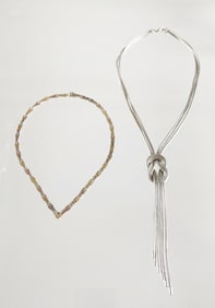 Estate Lot of 2 Italian Sterling Silver Necklaces