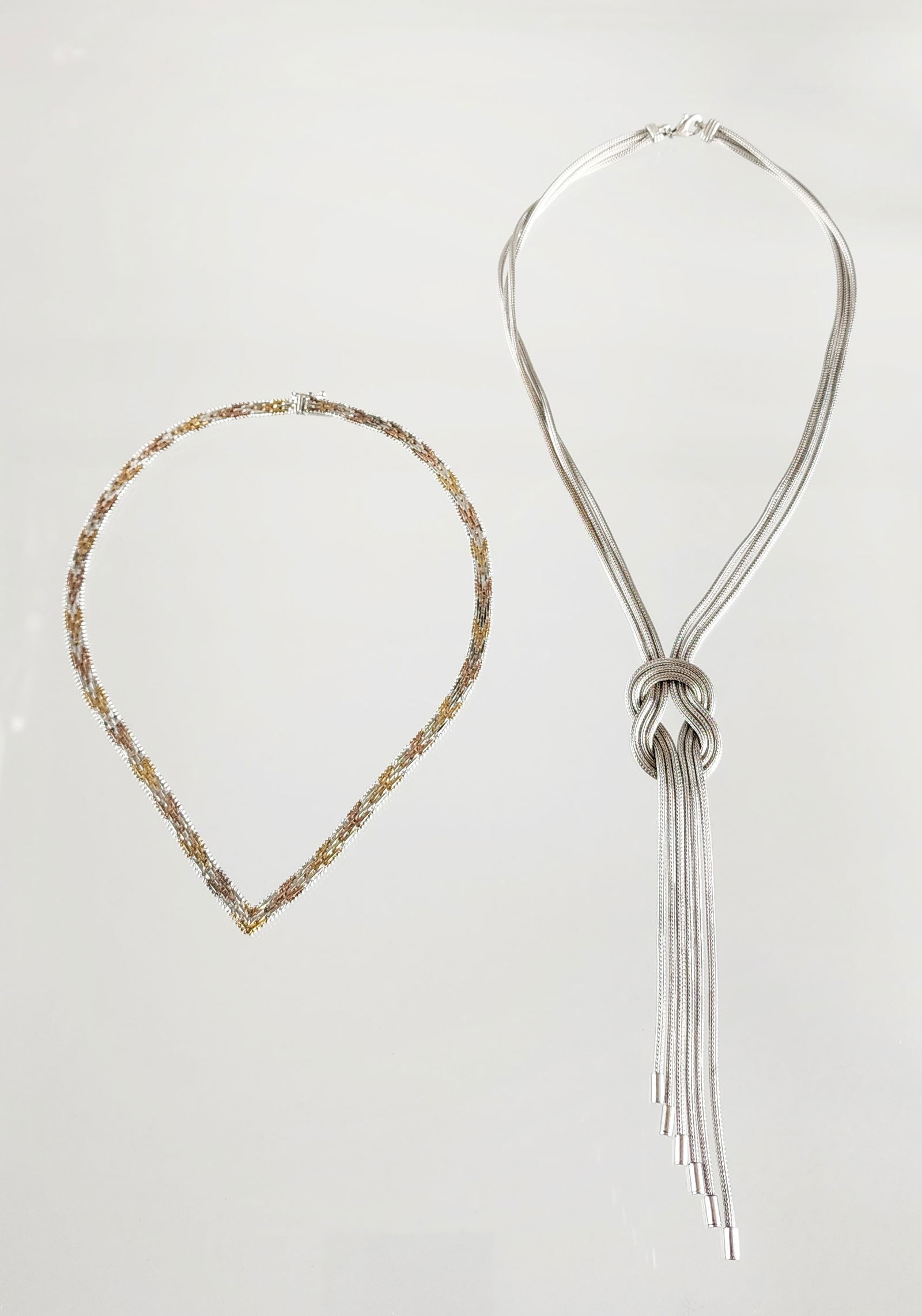 Estate Lot of 2 Italian Sterling Silver Necklaces (1 of 8)