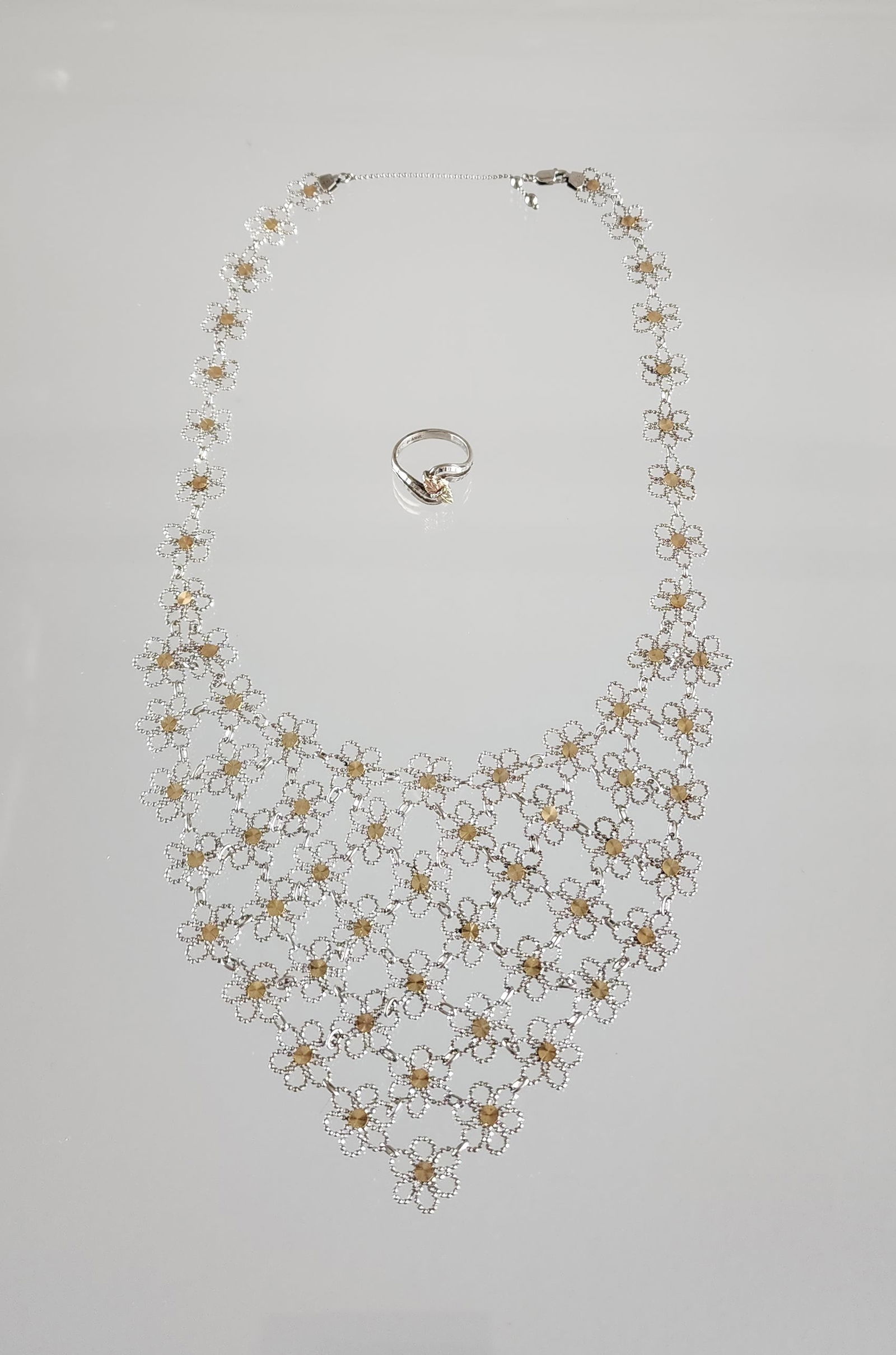 Estate Vintage 10k Gold & Sterling Silver Necklace & Ring (1 of 11)