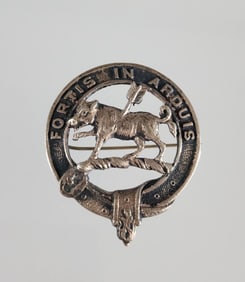 Estate Vintage 1930s Sterling Silver Scottish Clan Badge/ Brooch by Thomas Kerr Ebbutt