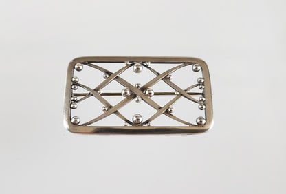 Estate Vintage Georg Jensen Sterling Silver Trellis Brooch