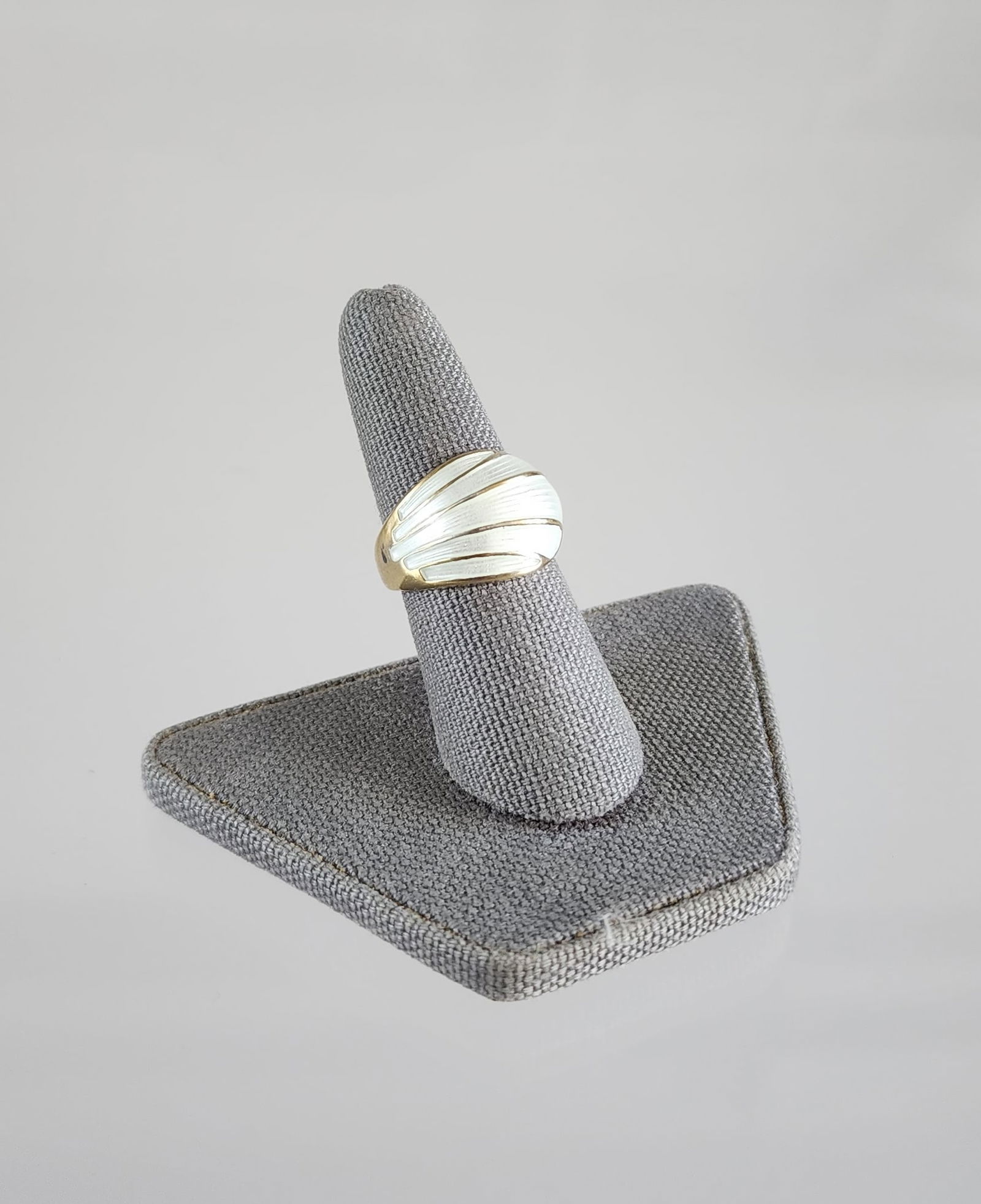 Estate Vintage David Andersen Norway Gilt Sterling Silver & White Enameled Ring (1 of 9)