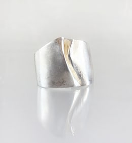 Estate Vintage Bjorn Weckstrom Modernist Sterling Silver Cuff Bracelet