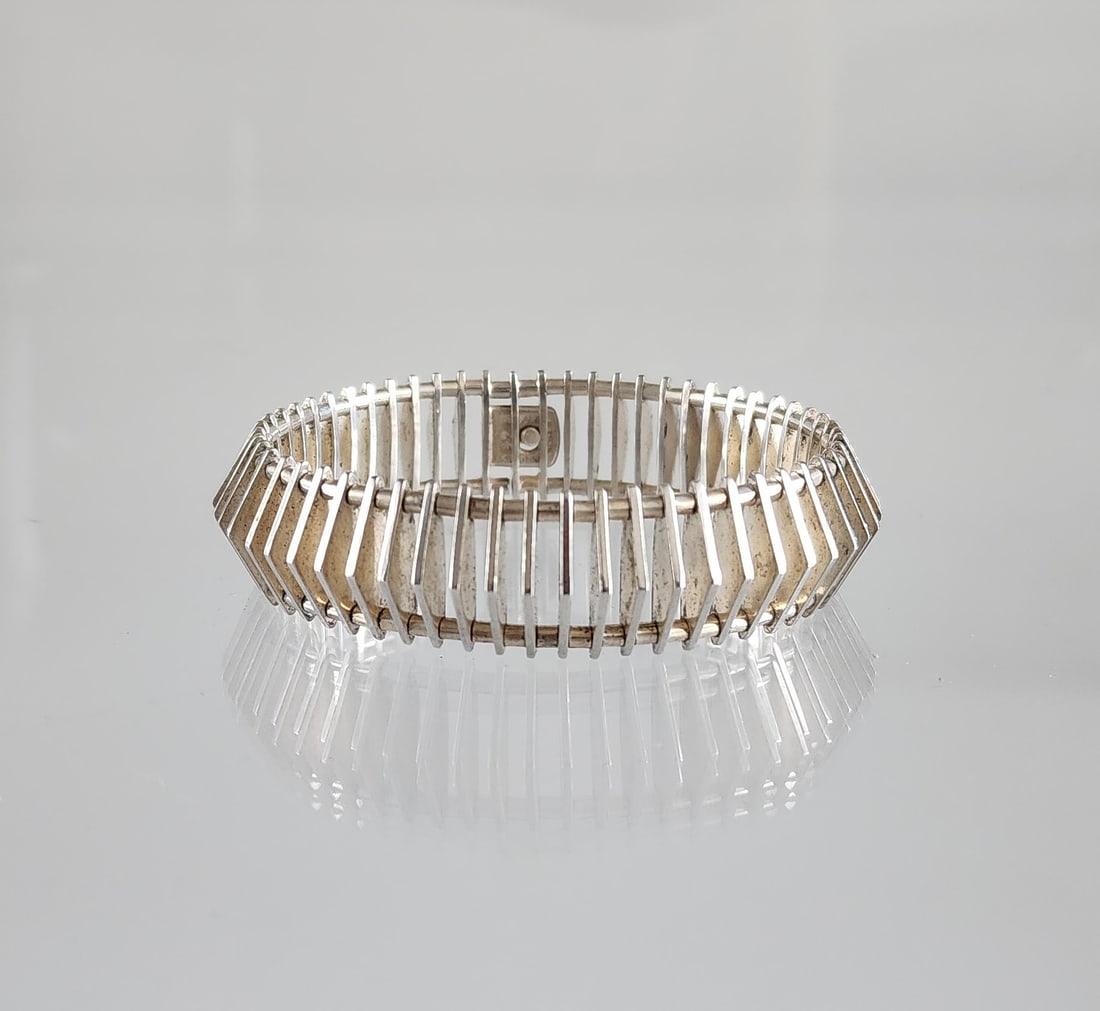 Estate Vintage Bent Knudsen Denmark Modernist Sterling Silver Bracelet (1 of 7)
