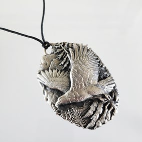 Estate Vintage Buccellati Italy Sterling Silver Eagle Ornament/ Oversized Pendant