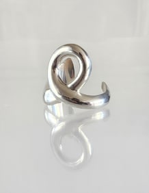 Estate Vintage Elsa Peretti for Tiffany & Co. Sterling Silver E Cuff Bracelet, 1982