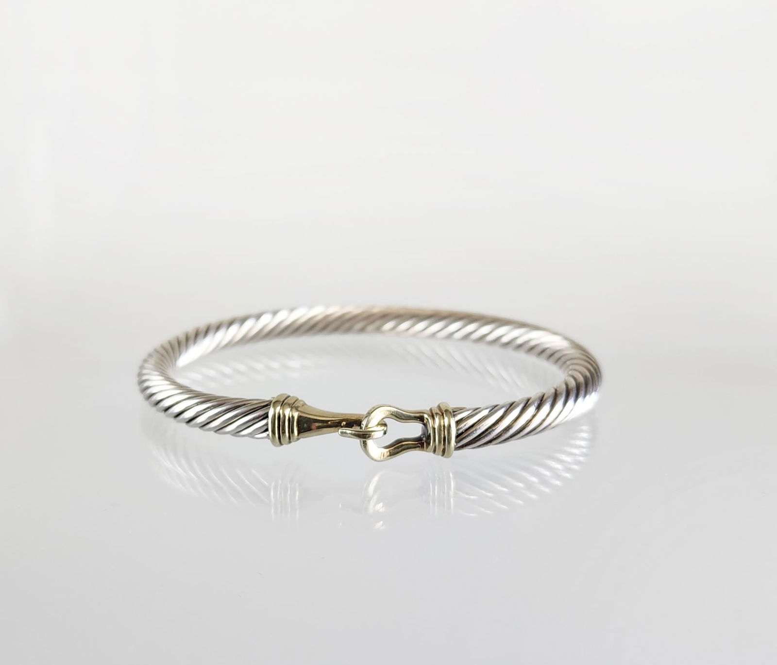 Estate Vintage David Yurman Sterling Silver & 14k Gold Twisted Rope Bracelet (1 of 7)