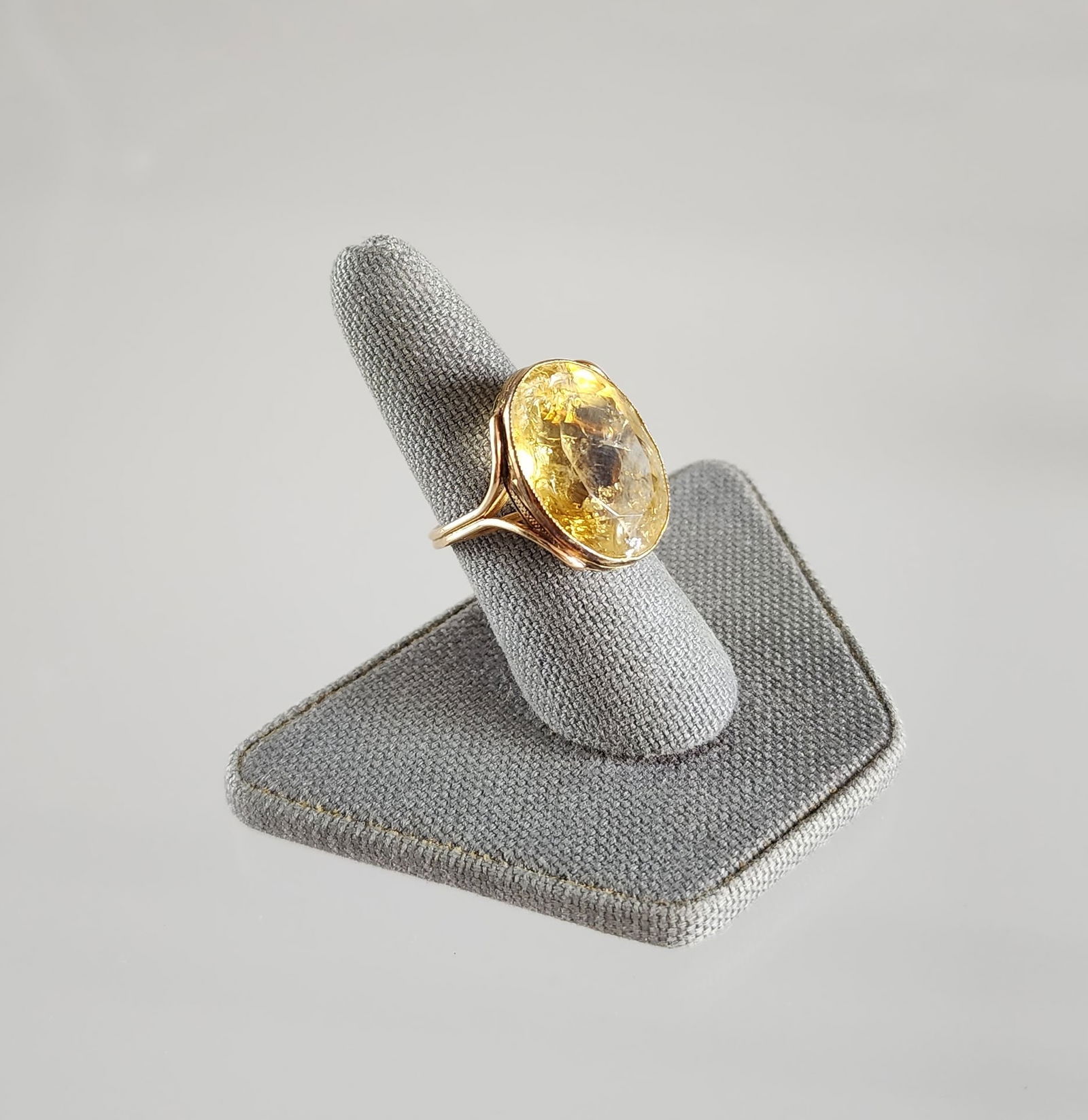 Estate Vintage 14K Gold & Citrine Ring Sz 8 (1 of 8)