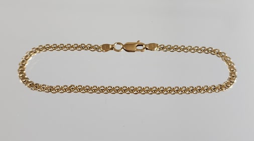 Estate Vintage 14K Gold Mens Chain Bracelet