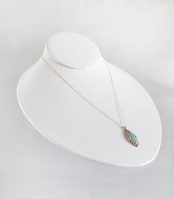 Estate Vintage 14K Gold & Jade Pendant Necklace
