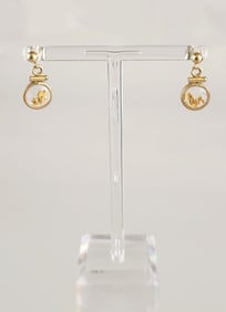 Estate Vintage  Natural Gold  Nugget & 12K GF Earrings
