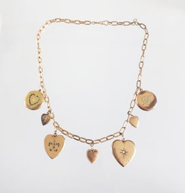 Estate Vintage Victorian Gold Filled Heart Locket Pendant Necklace