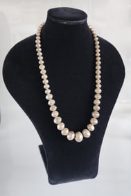 Estate Vintage Native American Sterling Navajo Pearl Necklace