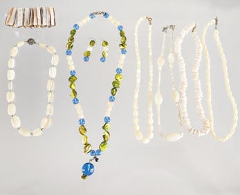 Group of Estate Vintage Mother-of-Pearl & Sterling Silver Jewelry