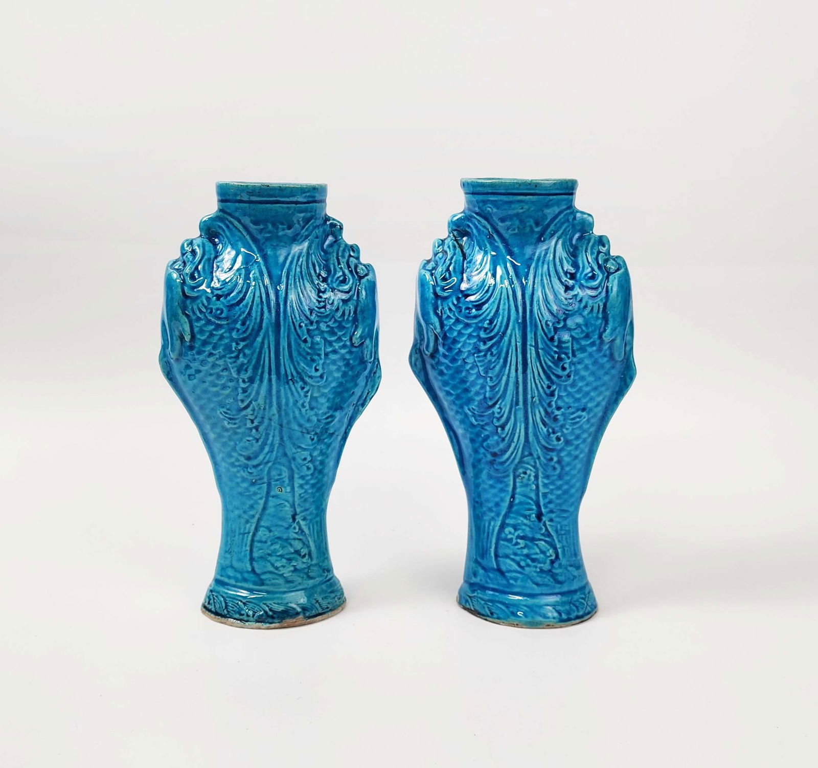 Pair of Chinese Turquoise Glazed Porcelain Vases (1 of 8)