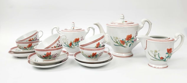 Vintage Chinese Export Jingdezhen Porcelain 17 Piece Tea Set