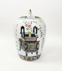 Antique Chinese Famile Rose Porcelain Jar
