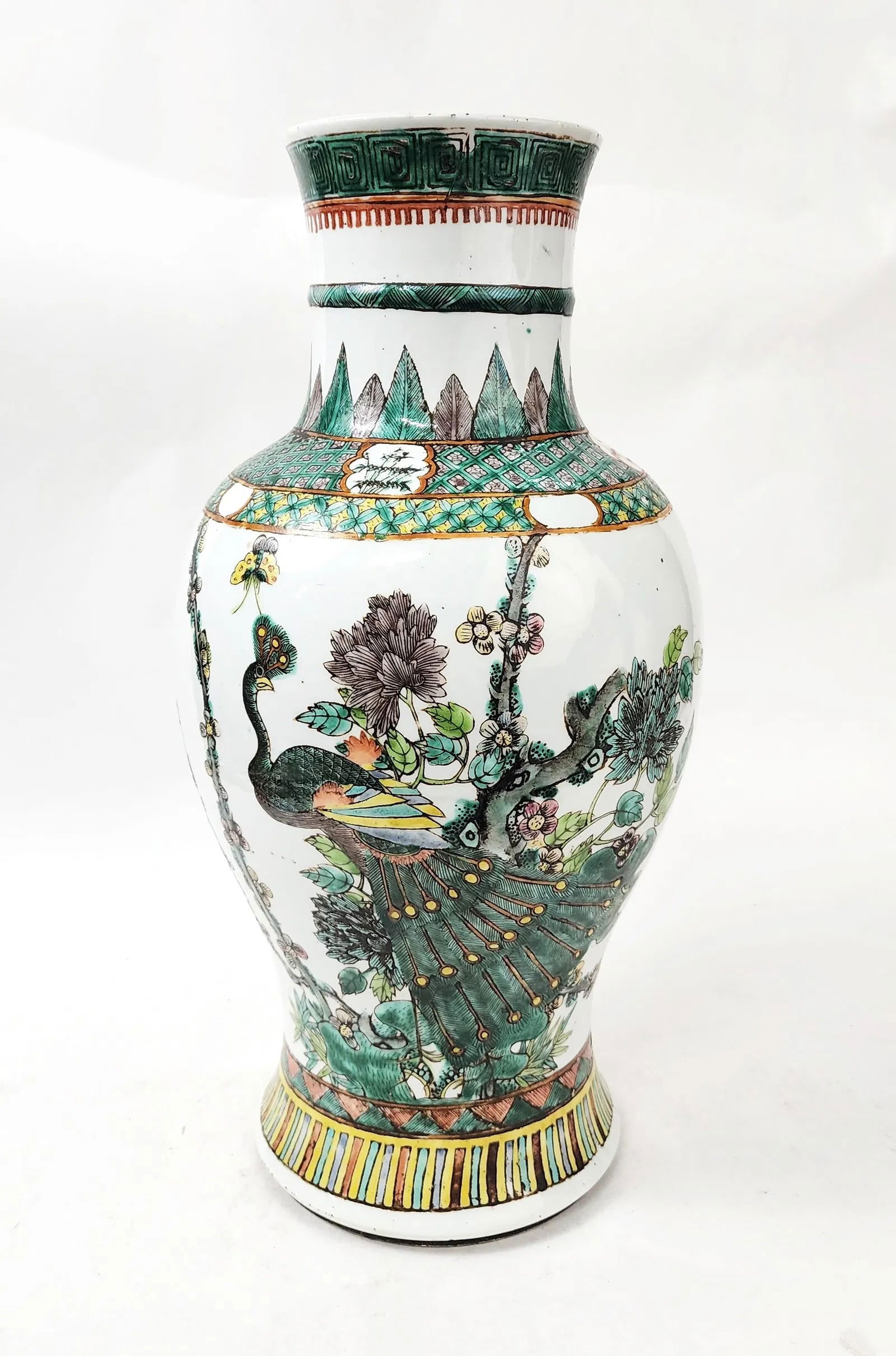 Antique Chinese Kangxi Style Famille Verte Porcelain Large Vase (1 of 14)