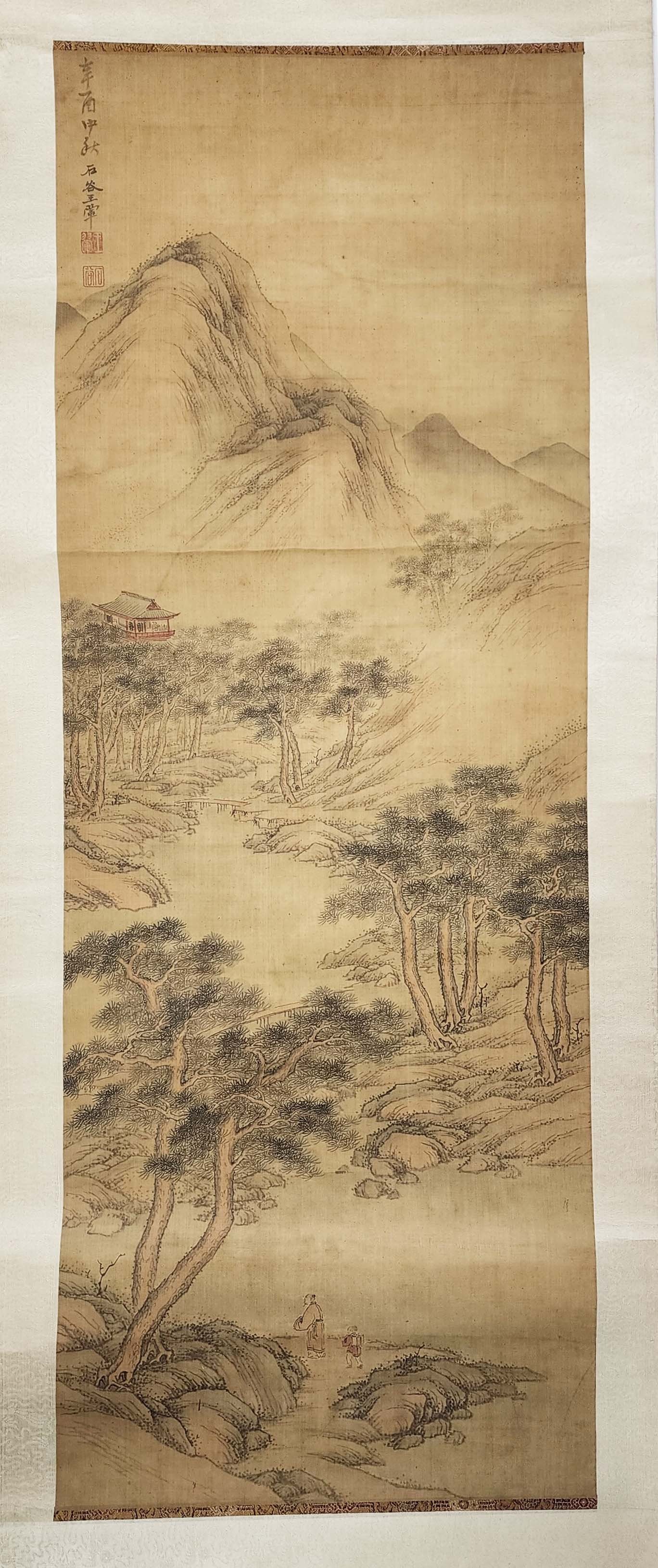 Chinese Landscape Scroll Painting on Silk (1 of 9)
