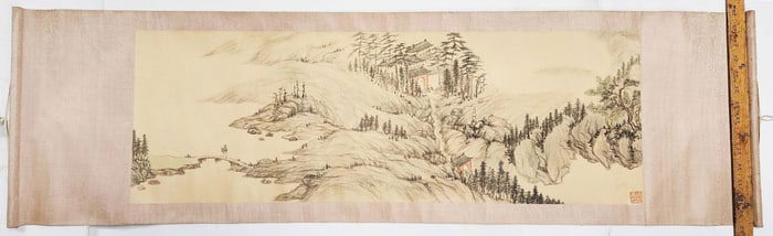 Chinese Horizontal Landscape Scroll Painting