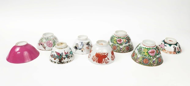 Lot of 8 Antique Chinese Porcelain Cups