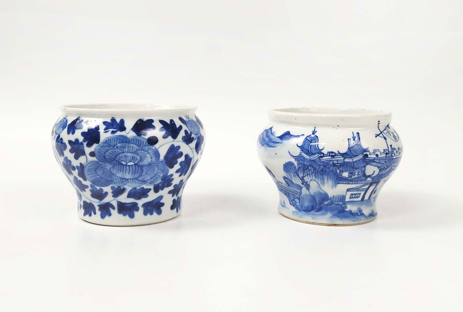 Lot of 2 Antique Chinese Blue & White Porcelain Bowls: Lot of 2 Antique Chinese Blue & White Porcelain Bowls , h. 3.75 inches, circa late 19th- early 20th century. Provenance: Estate of a New York collector/ dealer. The collection assembled between early