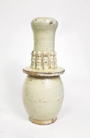 Antique Chinese Cream Glazed Funerary Vessel