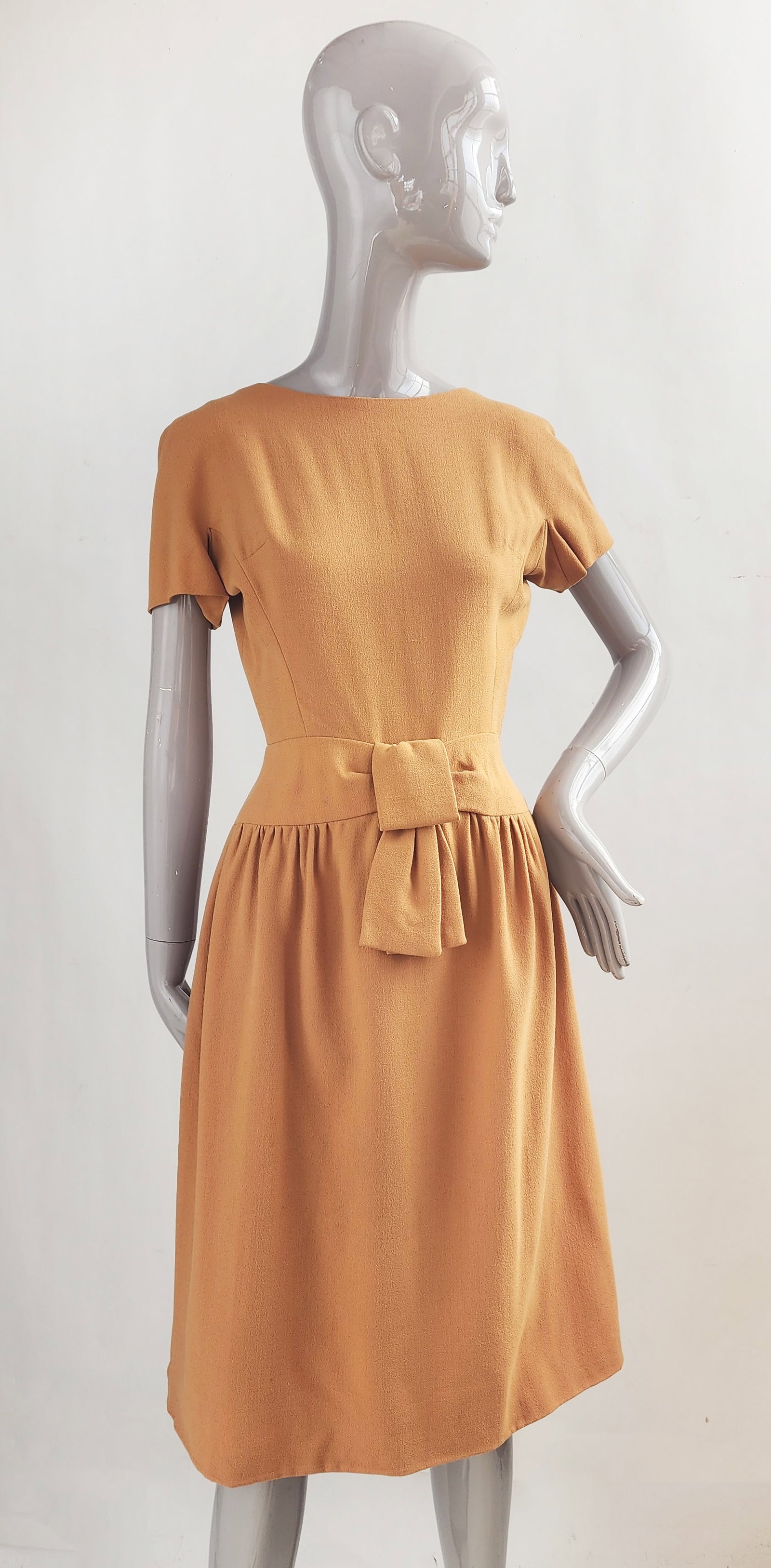 Jeanne Lanvin by Castillo Demi Couture Wool Crepe Dress, 1950s (1 of 5)