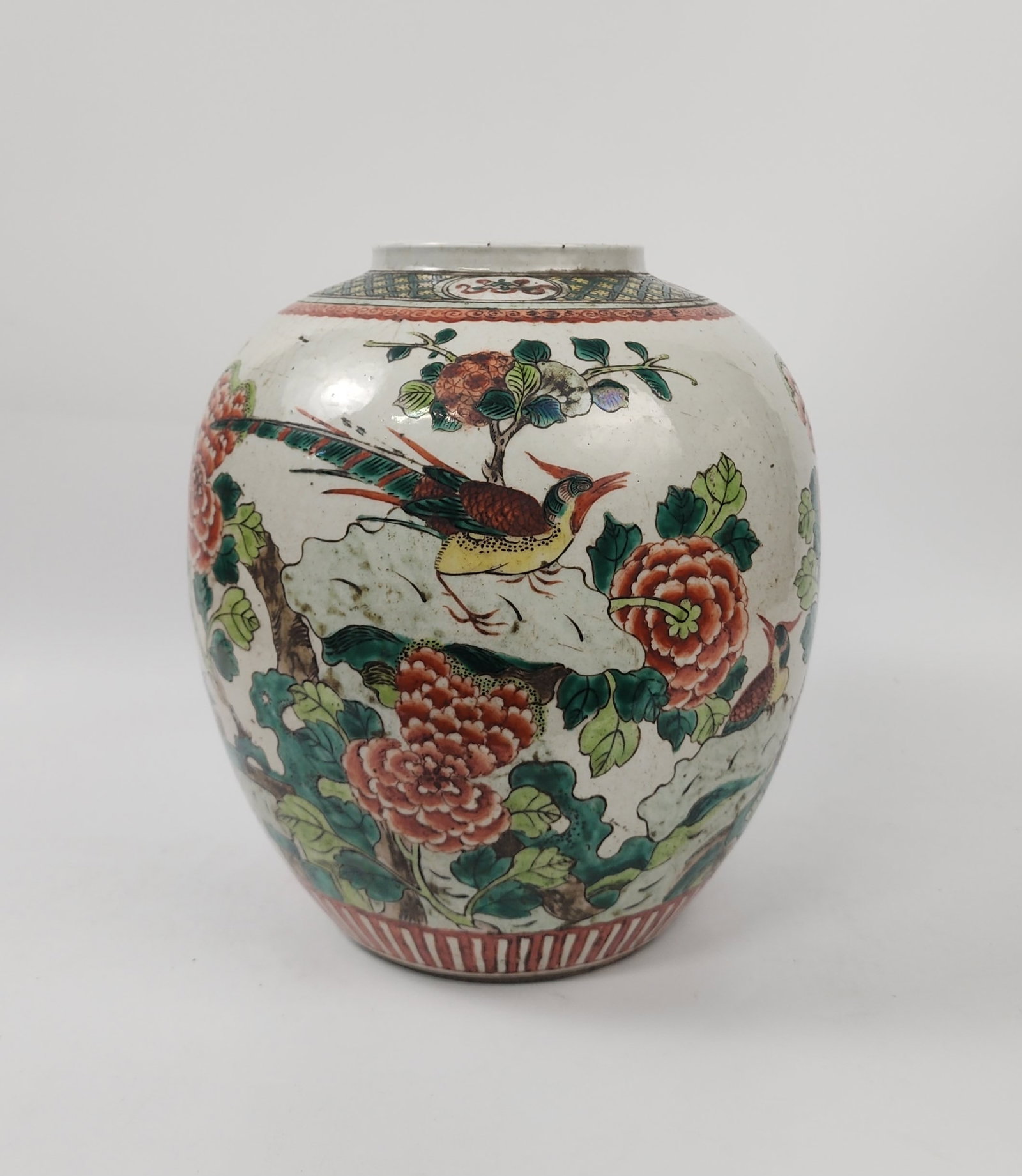 Antique Chinese Famille Verte Porcelain Jar (1 of 9)