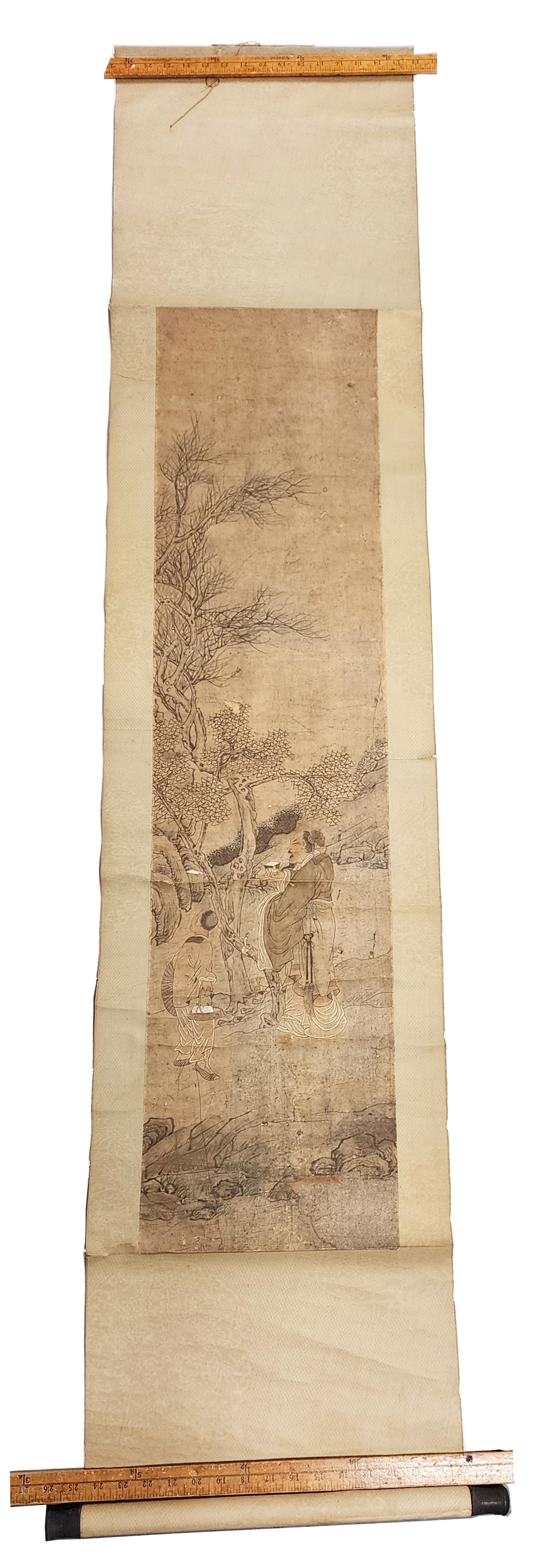 Antique Chinese Scroll Painting with Two Men (1 of 12)