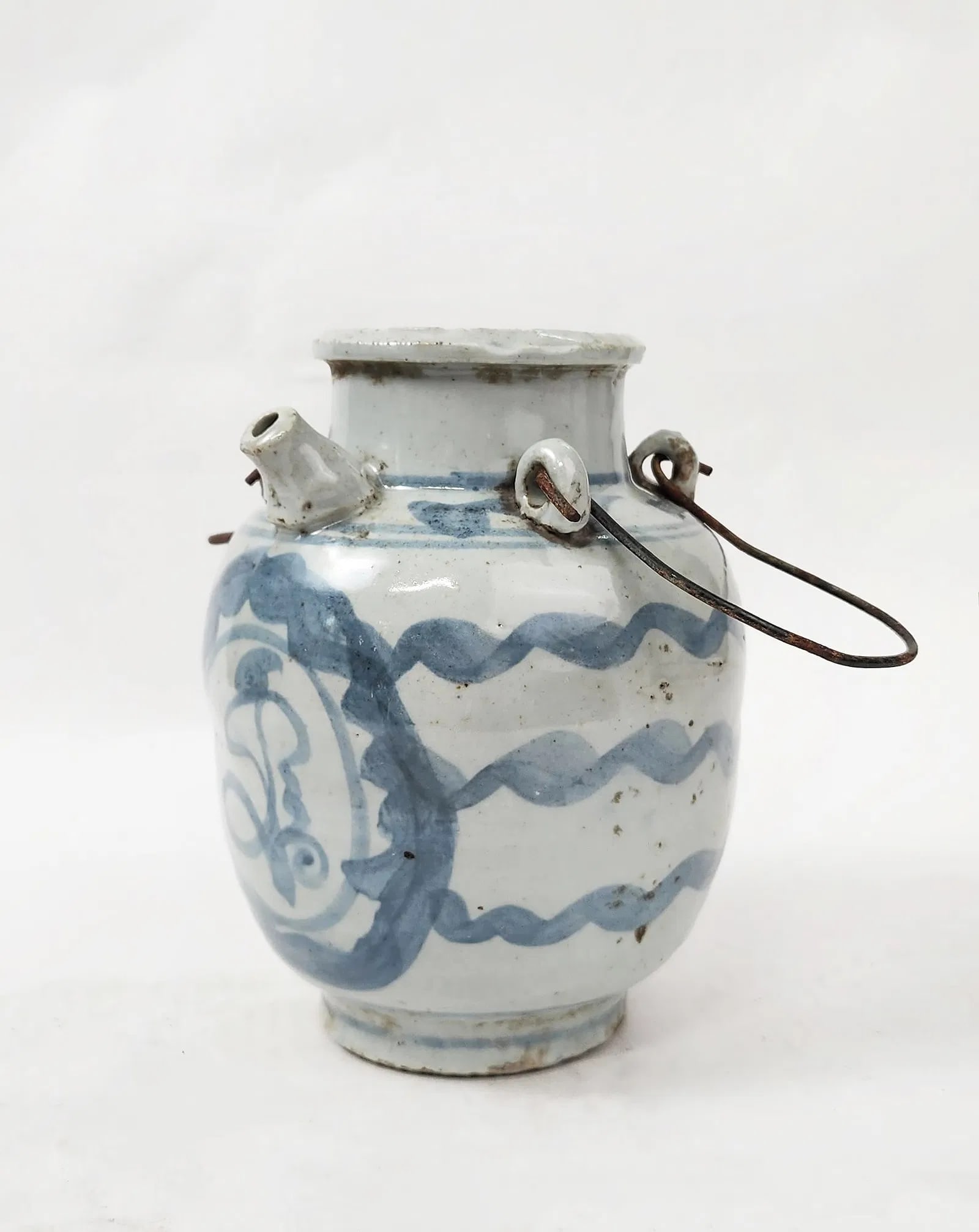 Antique Chinese Blue & White Porcelain Wine & Water Pot (1 of 8)