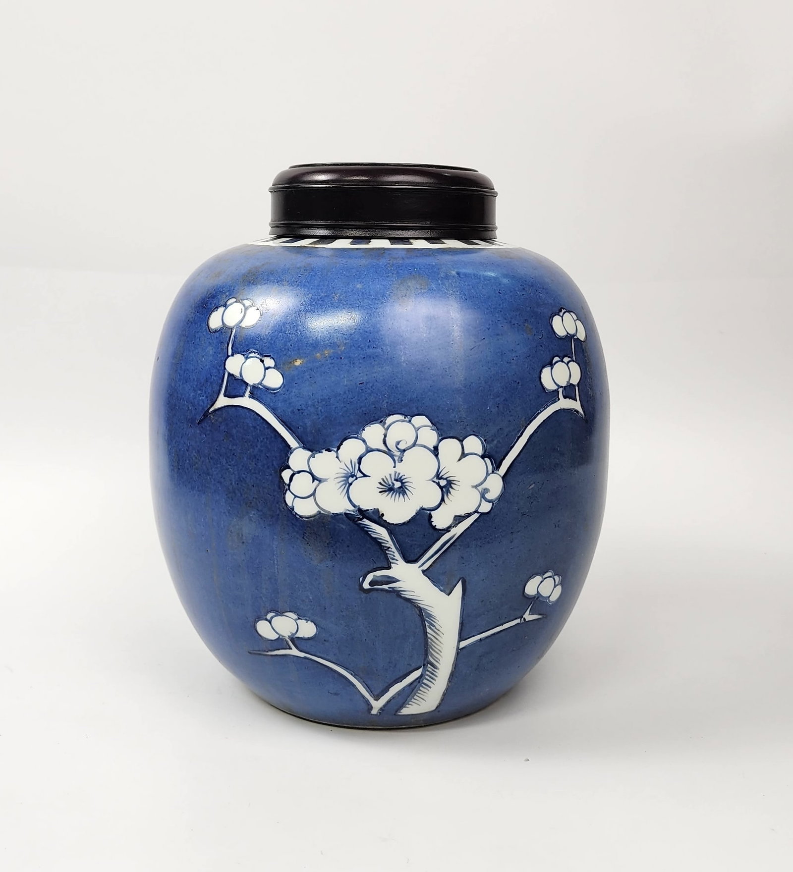 Antique Chinese Blue & White Porcelain Prunus Jar (1 of 6)