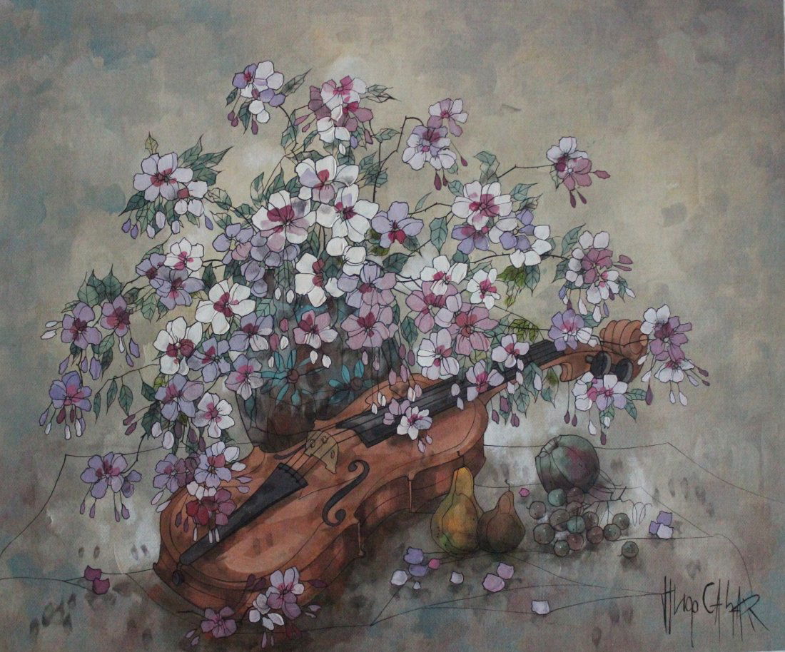 Hugo Casar (German, 1911-1975) 'Still Life of Violin' (1 of 2)