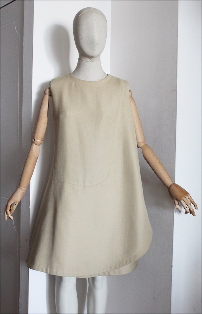 Pierre Cardin Paris Asymmetrical Wool Dress, 1960's (1 of 4)