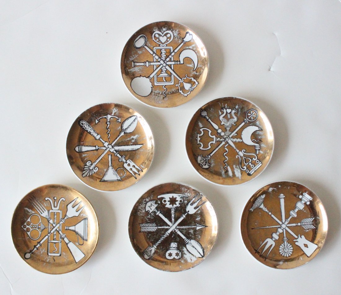 Piero Fornasetti 'Posateria' Coaster Set, c.1950's (1 of 2)