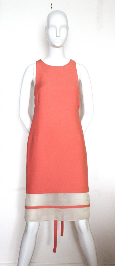 Ralph Rucci Haute Couture Sample Coral Dress, c.2000's (1 of 3)