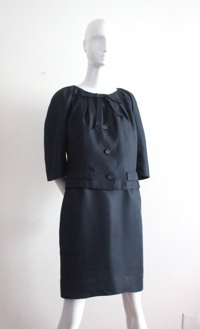 Christian Dior New York Navy Silk Suit, c.1950's (1 of 3)