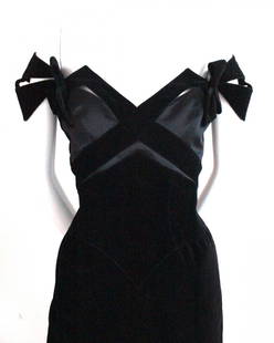 Thierry Mugler Black Velvet Dress, c.1993: Thierry Mugler Black Velvet Dress, c.1993. Probably from same collection as infamous dress worn by Demi Moore in Indecent Proposal (1993).