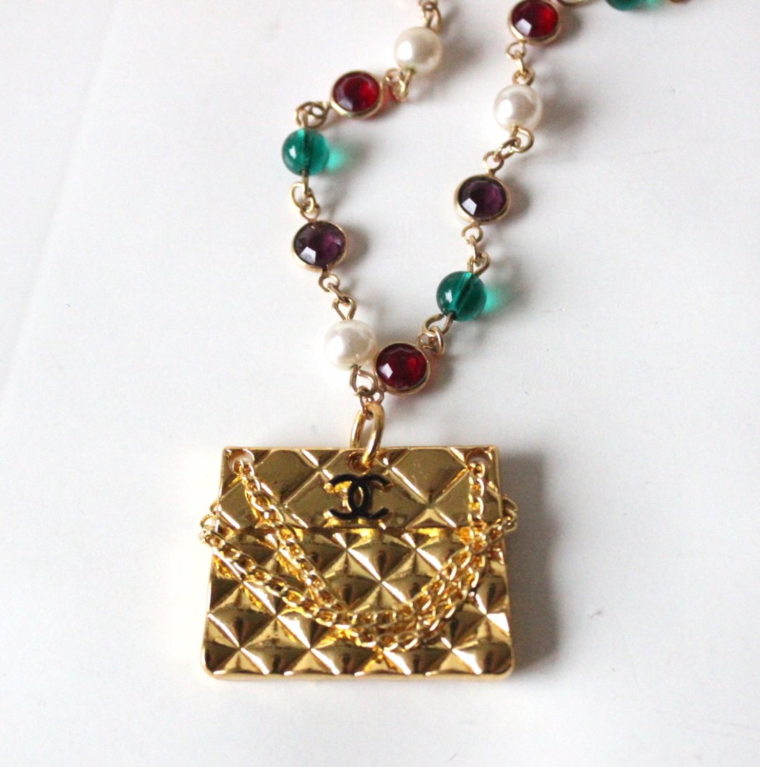 Chanel Bag Pendant with Swarovski Necklace (1 of 4)