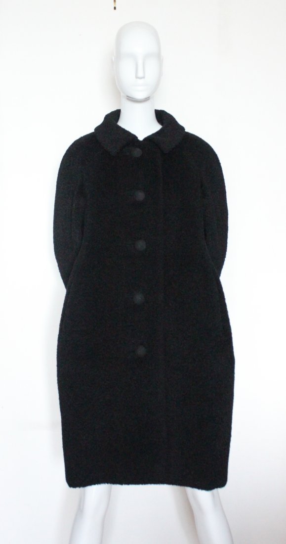 Christian Dior New York Black Wool Coat, c.1955 (1 of 3)