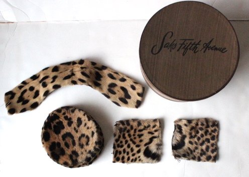 Saks Fifth Avenue Leopard Fur Hat & Collar, c.1960's (1 of 4)