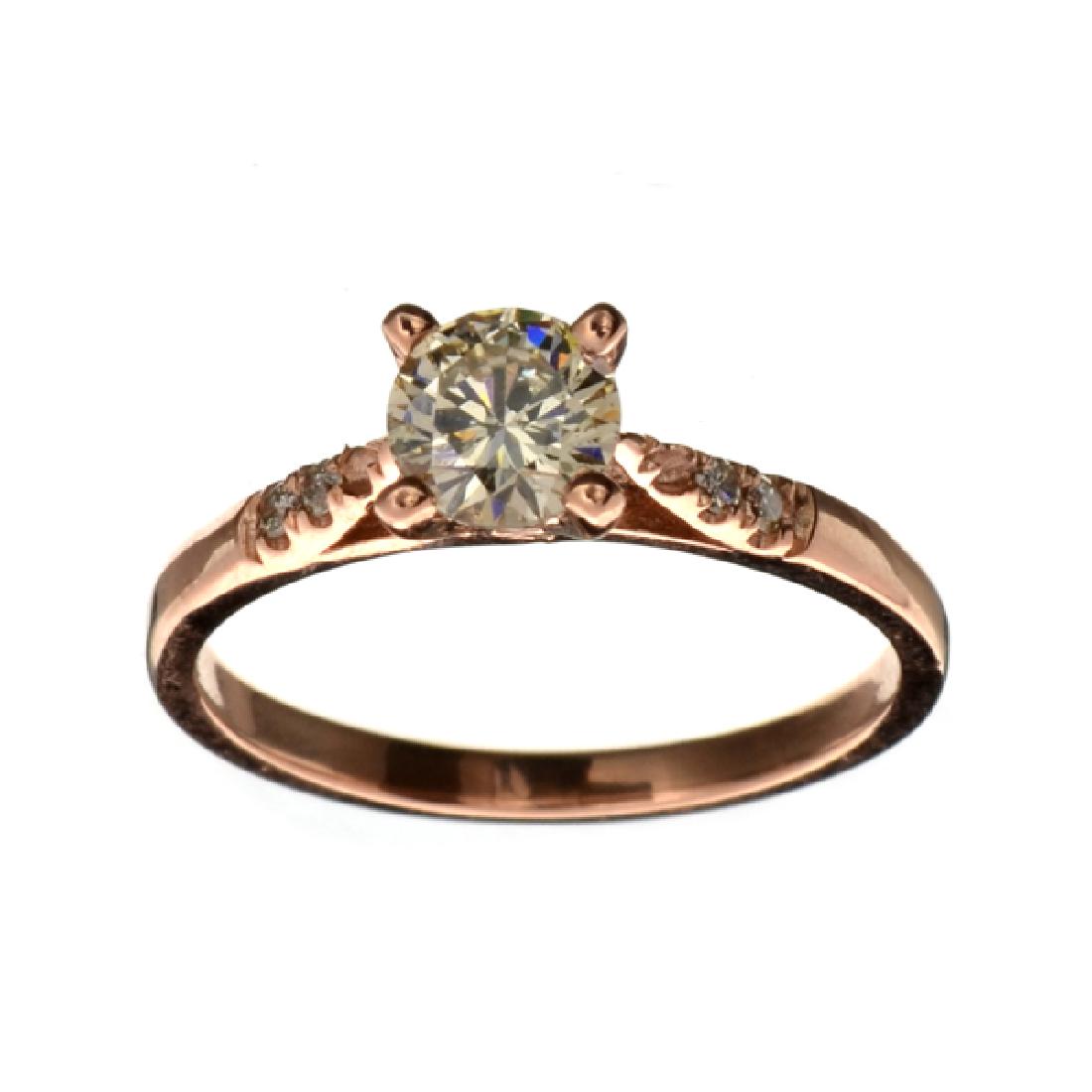 APP: 4.8k Fine Jewelry 14 kt. Rose Gold, 0.57CT Round: Gov. File: H-00474 Fine Jewelry 14 kt. Rose Gold, 0.57CT Round Cut Diamond Ring Retail Replacement Value: $4.8K Asset Type: Ring Shipping: $19.95