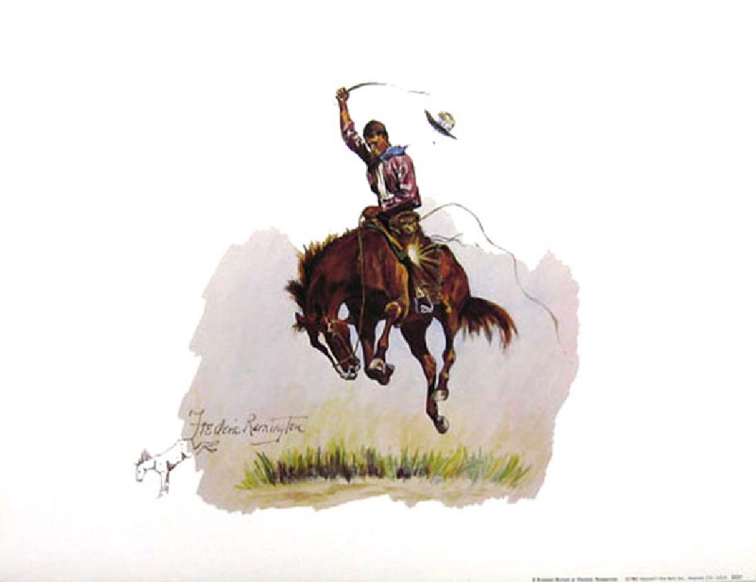 FREDERIC REMINGTON (After) A Running Bucker Print, 16'': Gov. File: P-07385 Frederic Remington FREDERIC REMINGTON: (After) A Running Bucker Print 16 inches x 12 inches (Unframed) Shipping: $24.95