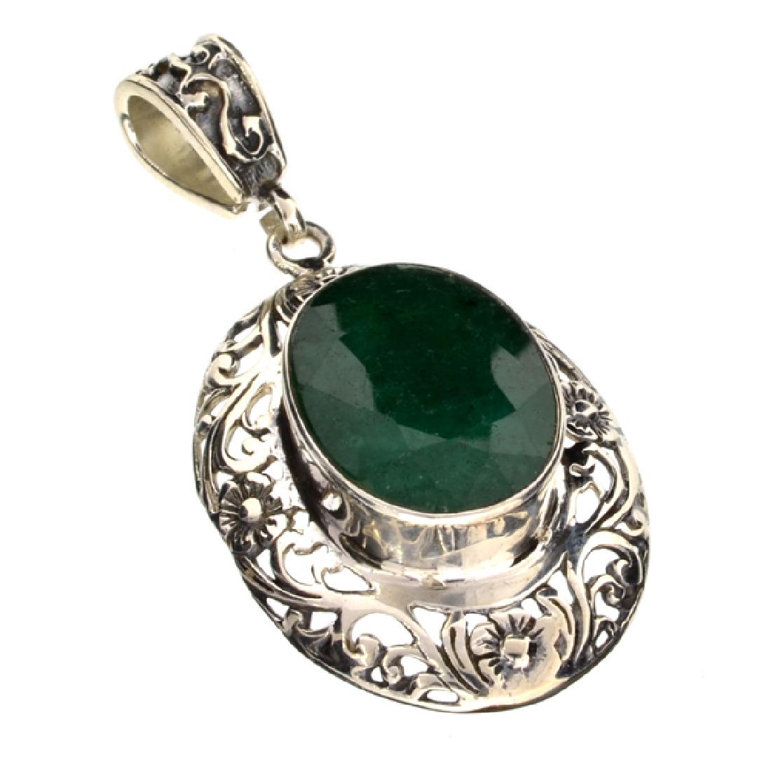 APP: 0.6k Fine Jewelry Designer Sebastian 19.30CT Oval: Gov. File: K-02947 Fine Jewelry Designer Sebastian 19.30CT Oval Cut Green Beryl Emerald and Sterling Silver Pendant Retail Replacement Value:$0.5KPendant Shipping: $19.95